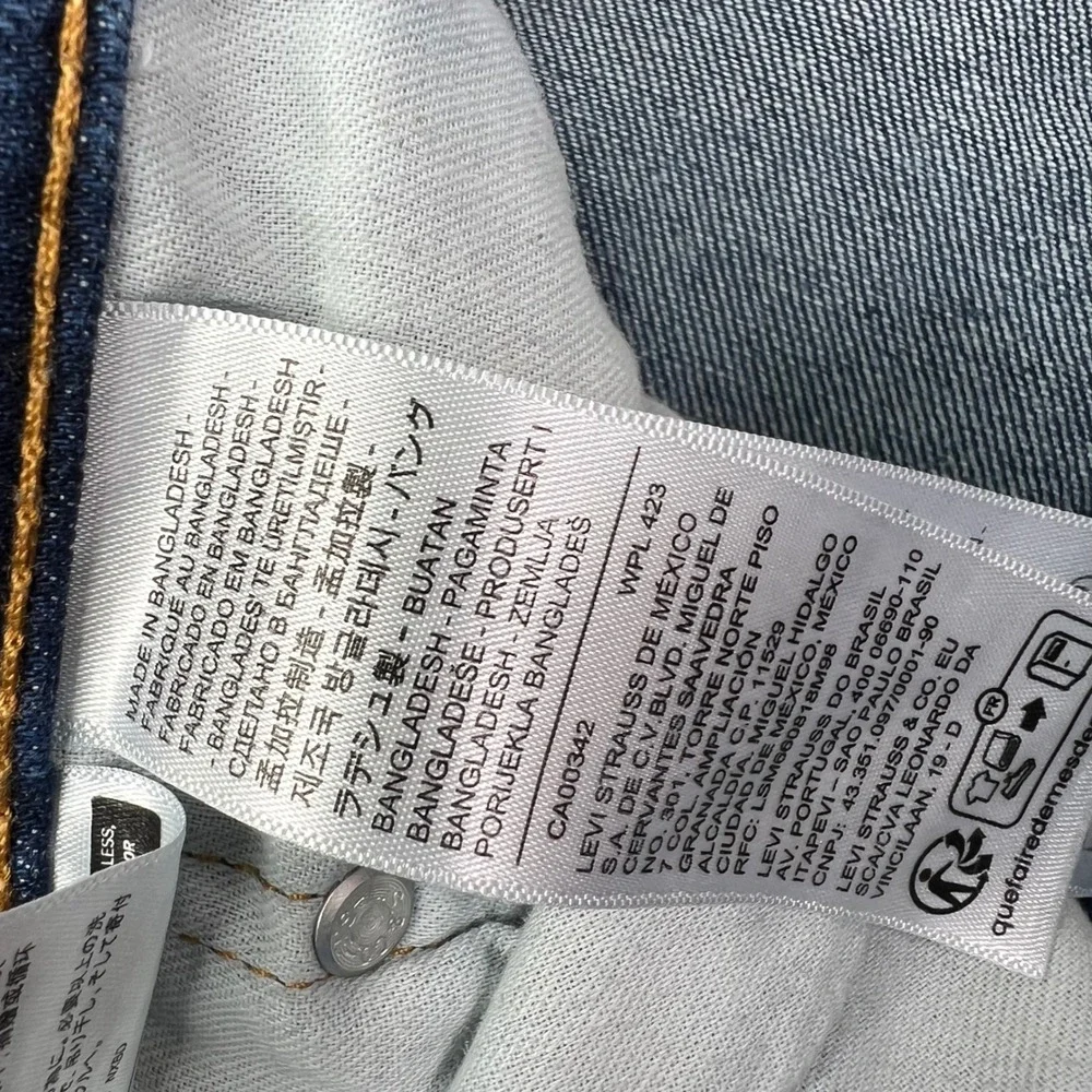 Levi's 505 Regular Fit Jeans Mens 34x34 Fits 34x36‎ Dark Wash Straight Leg Denim